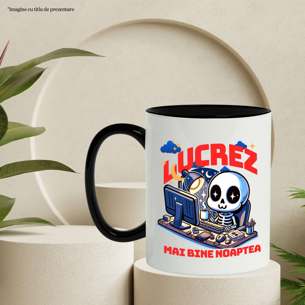 Cana Personalizata Schelete Uman Lucrez Noaptea – Cafea, Calculator, Viața de IT-ist [3]