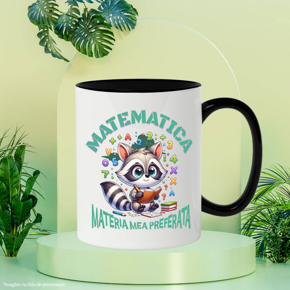 Cana Personalizata Caiet Matematică Personalizat cu Sconcs - Materia Mea Preferată pentru Școală [3]