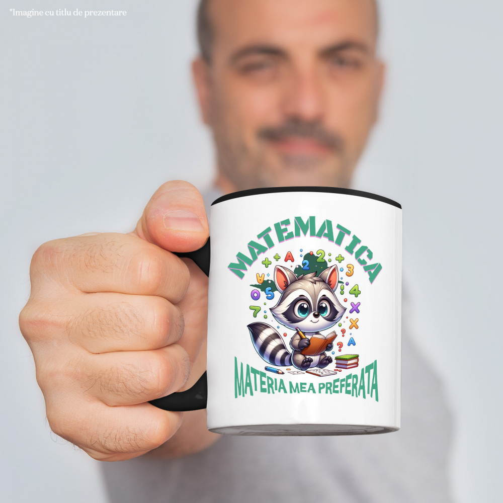 Cana Personalizata Caiet Matematică Personalizat cu Sconcs - Materia Mea Preferată pentru Școală [2]