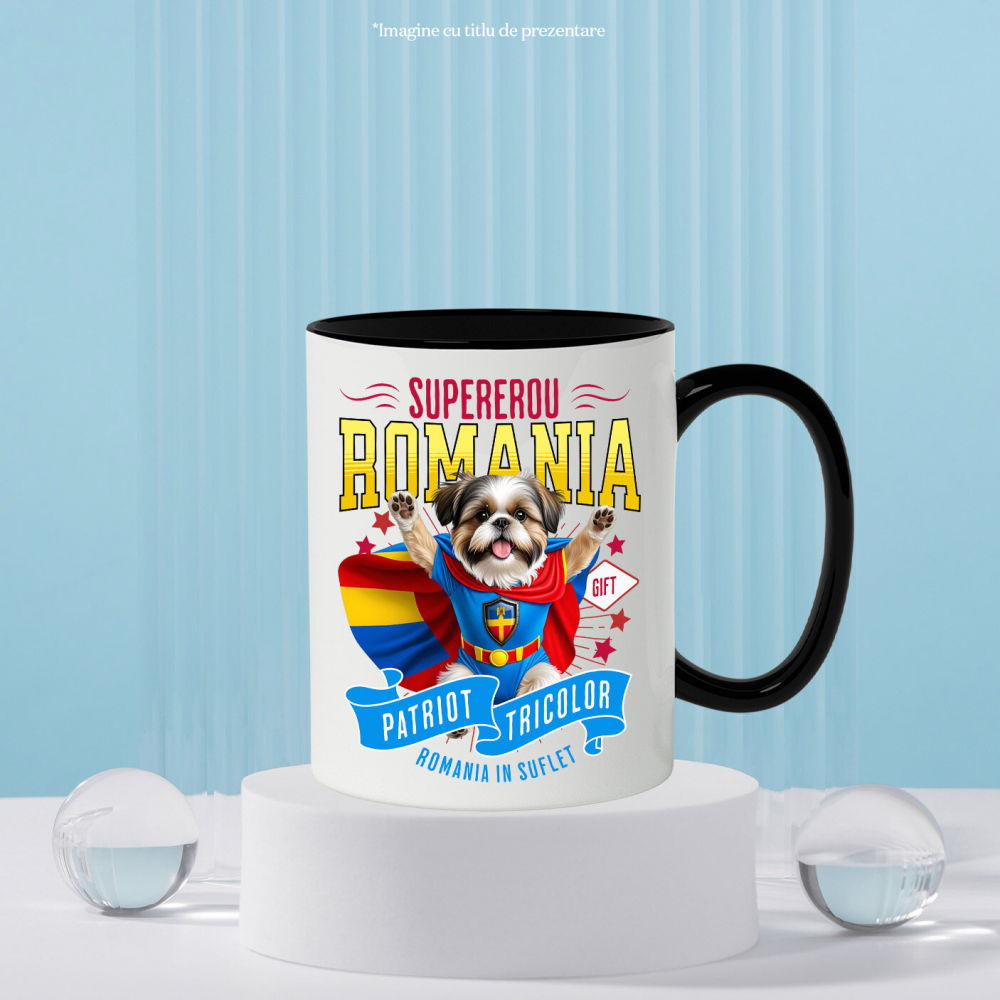 Cana Personalizata Shih Tzu în Costum de Căpitan România – Cadou Personalizat pentru Iubitorii de Câini [3]