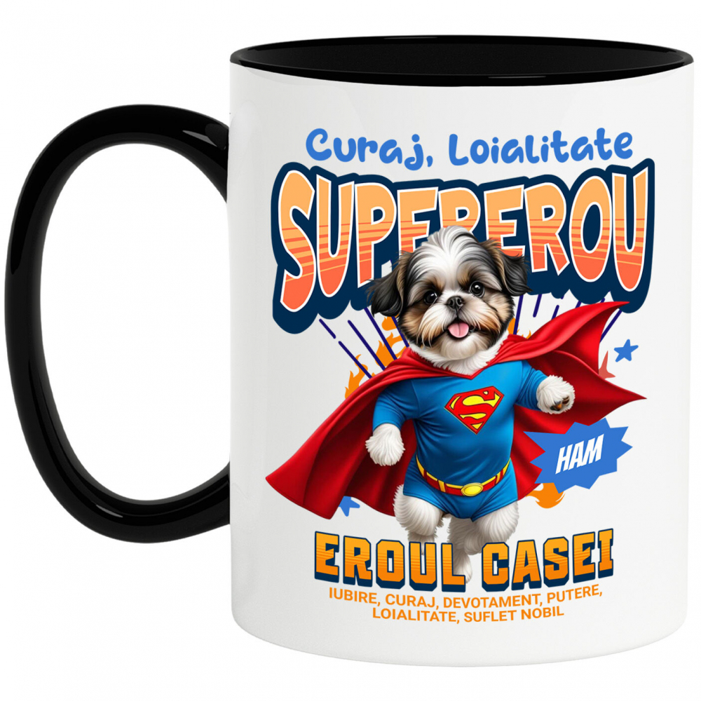 Cana Personalizata Shih Tzu în Costum de Superman – Produse Personalizate pentru Copii și Familie [1]