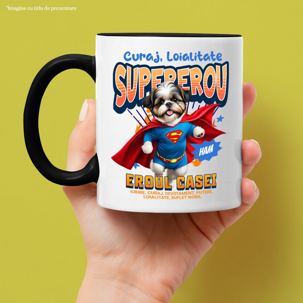 Cana Personalizata Shih Tzu în Costum de Superman – Produse Personalizate pentru Copii și Familie [2]