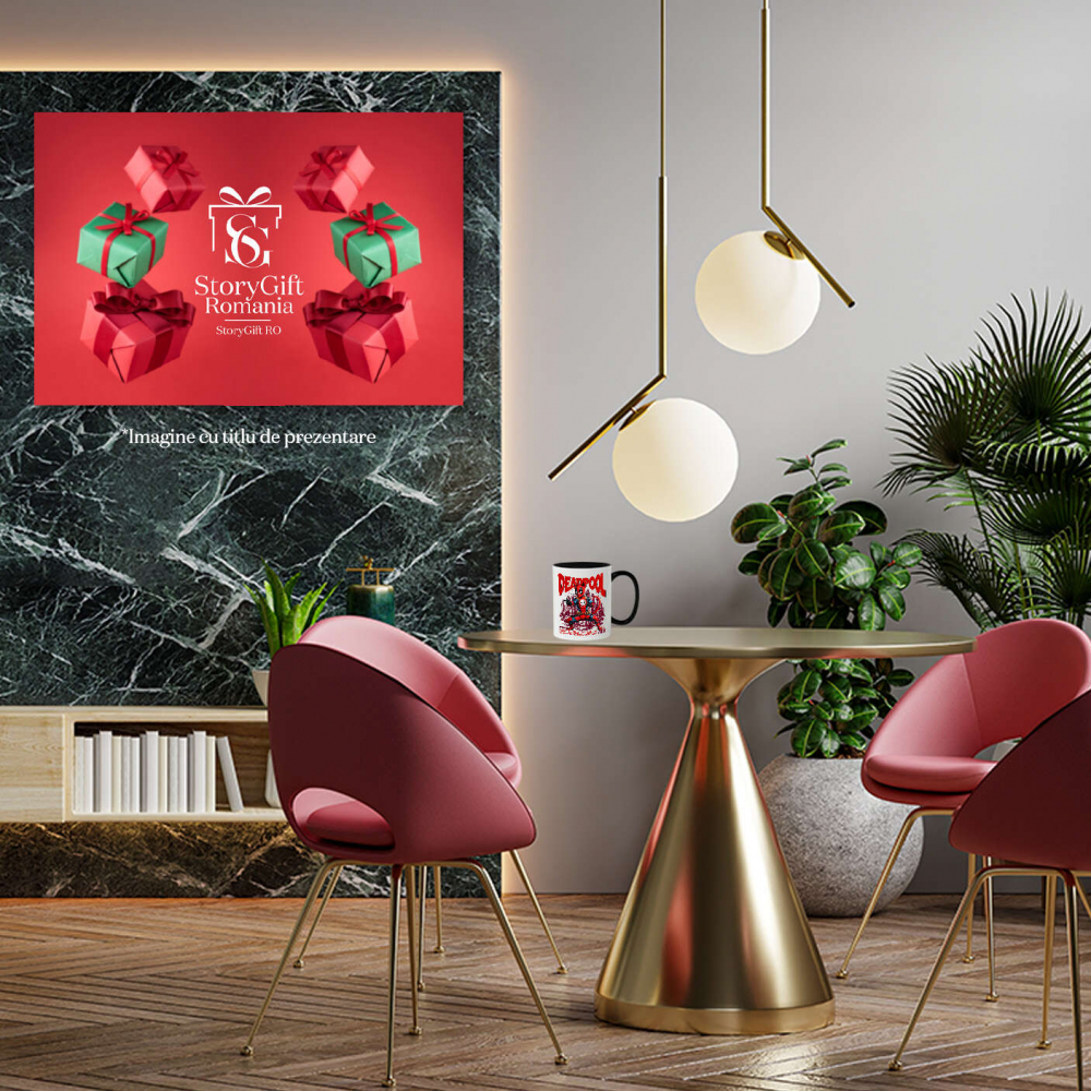 Cana Personalizata Pisică Siameză în Costum Deadpool – Supererou Amuzant pentru Iubitorii de Animale [4]