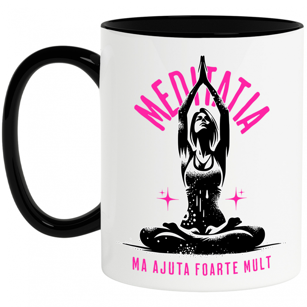 Cana Personalizata Siluetă Femeie Yoga – Design Relaxare și Meditație pentru Cadouri Personalizate [1]