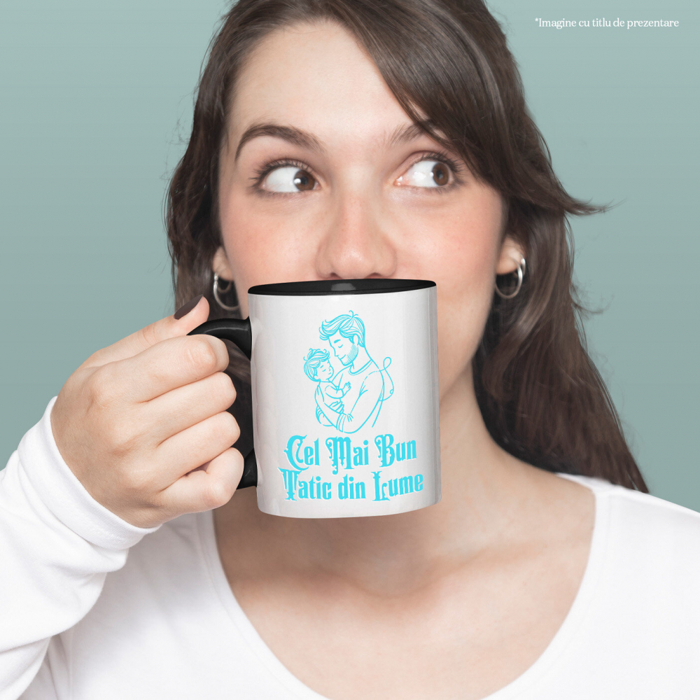 Cana Personalizata Silueta Tata și Copil „Cel Mai Bun Tatic Din Lume” – Cadou Personalizat Pentru Tati și Familie [2]