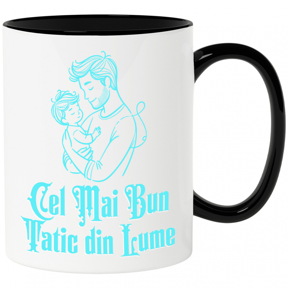 Cana Personalizata Silueta Tata și Copil „Cel Mai Bun Tatic Din Lume” – Cadou Personalizat Pentru Tati și Familie [1]