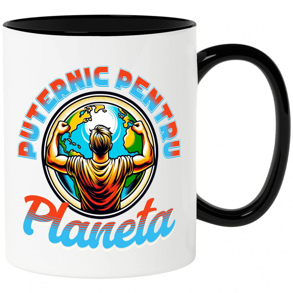 Cana Personalizata "Silueta Umană Bărbat și Planeta Pământ - Produse Personalizate pentru Familie, Copii, Tati și Prieteni" [1]