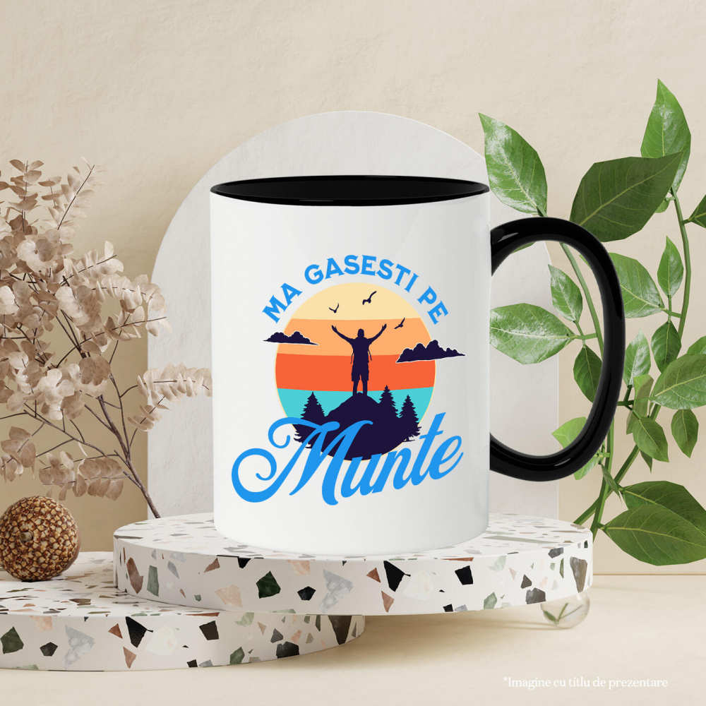 Cana Personalizata "Silueta Umana Pe Munte la Apus de Soare – Aventură și Relaxare în Natură" [3]