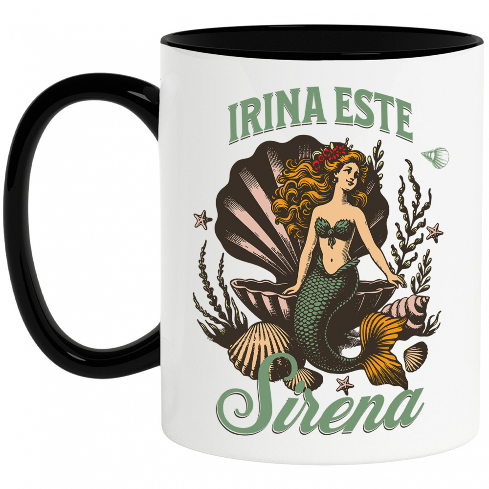 Cana Personalizata Sirena Personalizată cu Costum Verde – Cadou Unic pentru Copii și Familie [1]