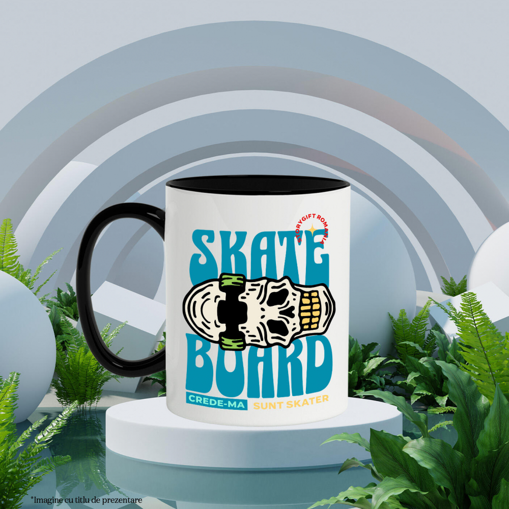 Cana Personalizata Skateboard cu Craniu – Design Urban pentru Iubitorii de Adrenalină [3]