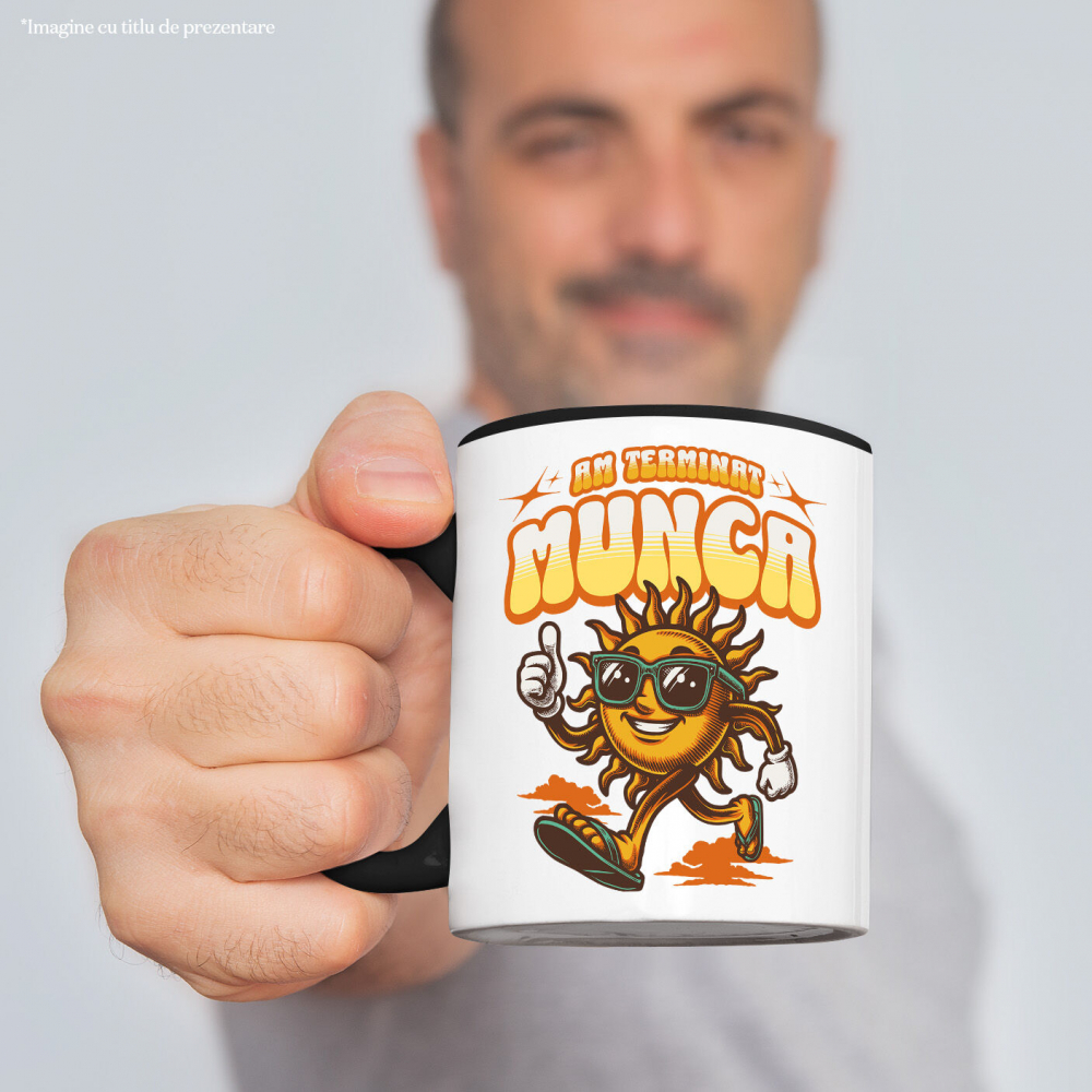 Cana Personalizata "Produse personalizate pentru vacanță – Soare cu ochelari și papuci de plajă pentru familie și copii" [2]