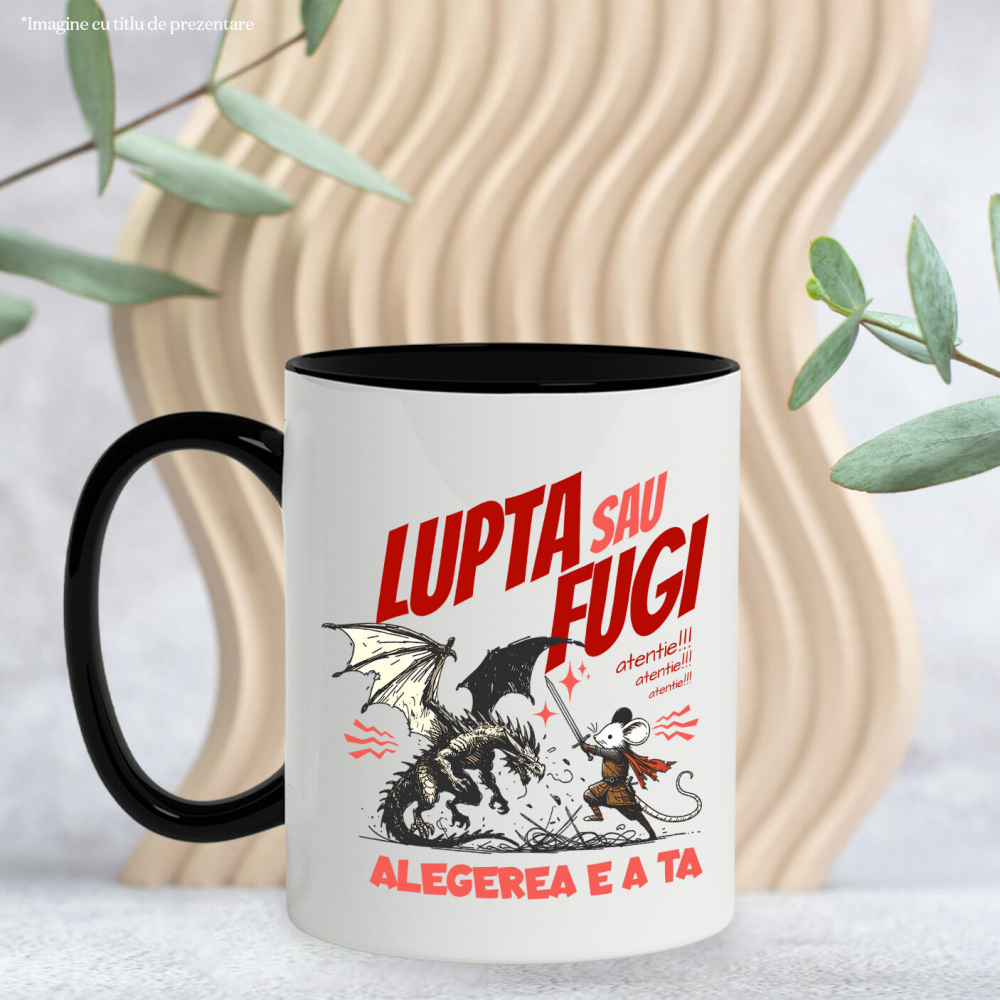 Cana Personalizata Soricel Alb Contra Dragon - Luptă Sau Fugi, Alegerea Este A Ta [3]
