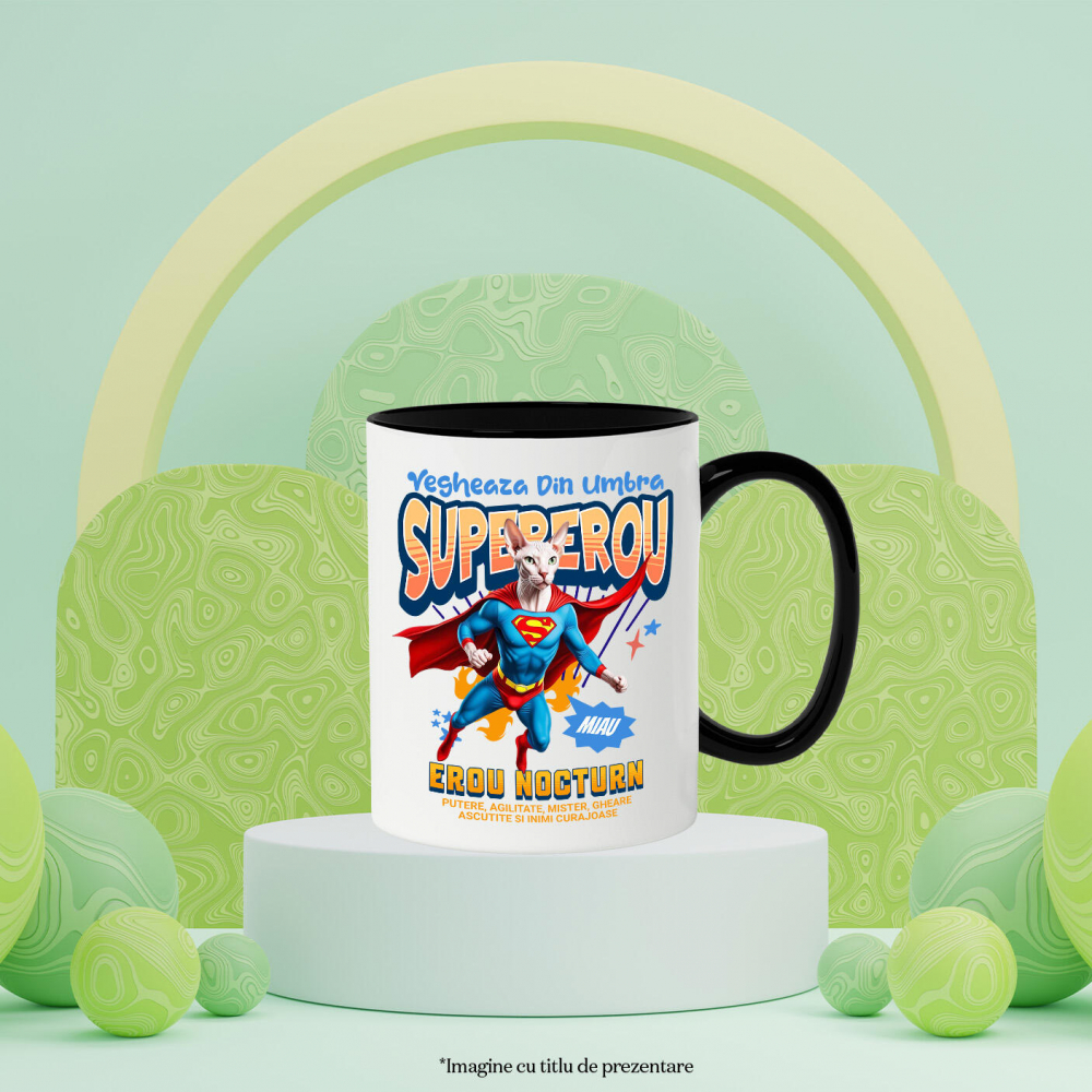 Cana Personalizata Pisică Sphynx Supererou – Design Personalizat pentru Iubitorii de Animale și Familie [3]