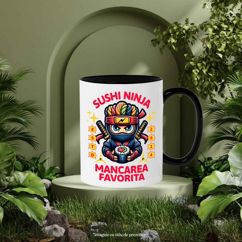 Cana Personalizata Tort Ninja Personalizat - Sushi Tematic și Sabii | Cadou Perfect pentru Copii [3]