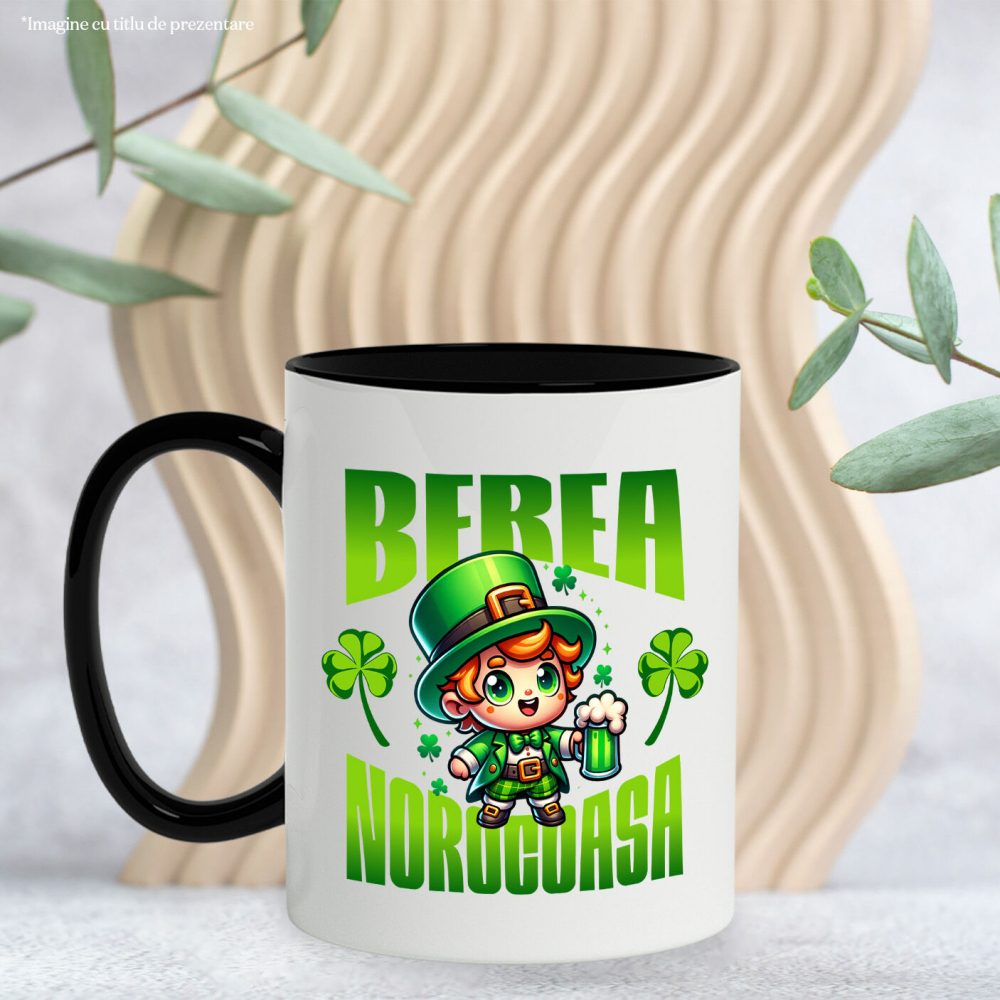 Cana Personalizata „Halba Personalizată „Spiriduș Norocos” - Cadou Amuzant pentru Iubitorii de Bere” [3]