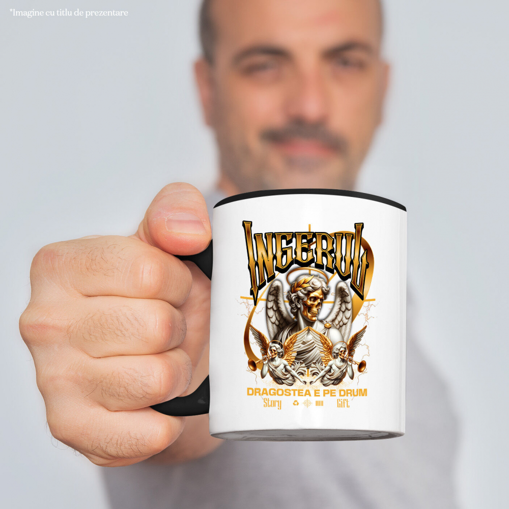 Cana Personalizata Statuie Înger Cu Aripi și Trompete - Cadou Personalizat Dragoste | Valentine's Day [2]