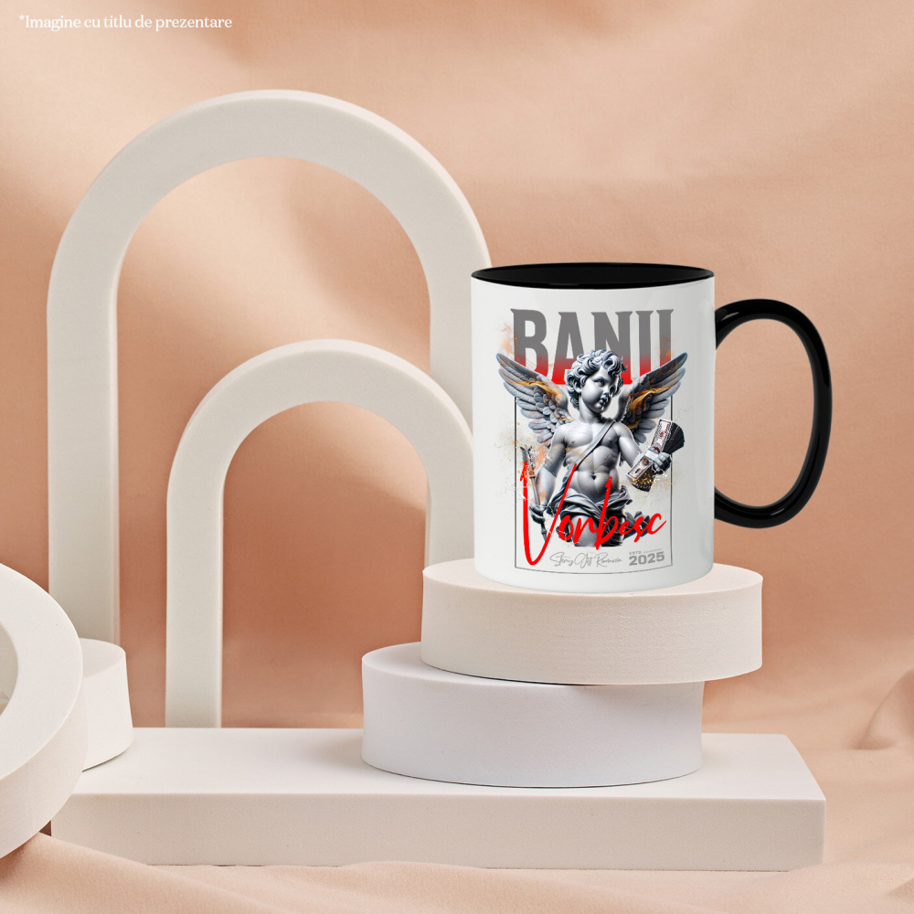 Cana Personalizata Statuie Copil Înger cu Aripi și Teanc de Bancnote – „Banii Vorbesc” – Cadou Personalizat pentru Familie, Tati, Copii, Prieteni [3]