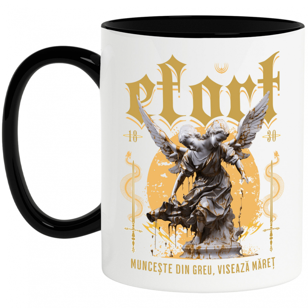 Cana Personalizata Statuie cu Două Capete și Aripi - Cadou Motivațional "Munceste Din Greu, Visează Măreț" [1]