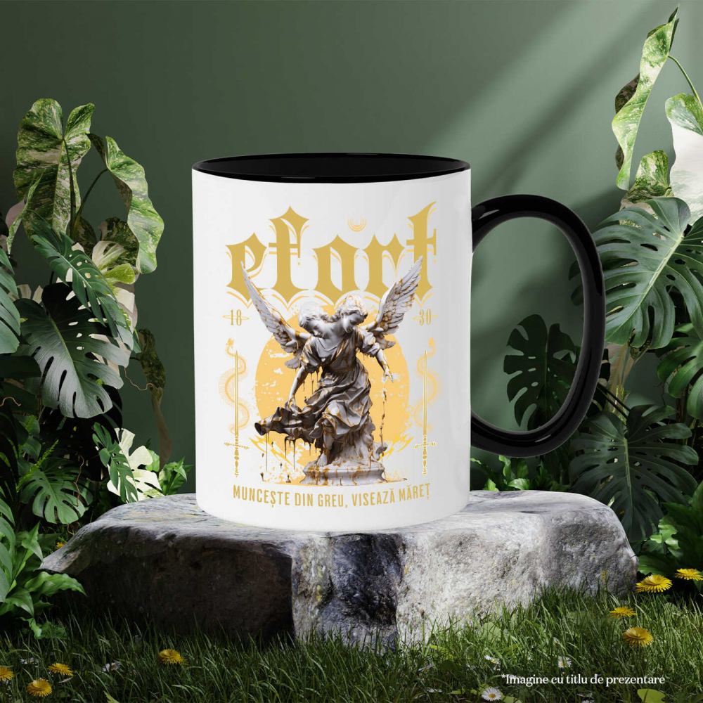 Cana Personalizata Statuie cu Două Capete și Aripi - Cadou Motivațional "Munceste Din Greu, Visează Măreț" [3]