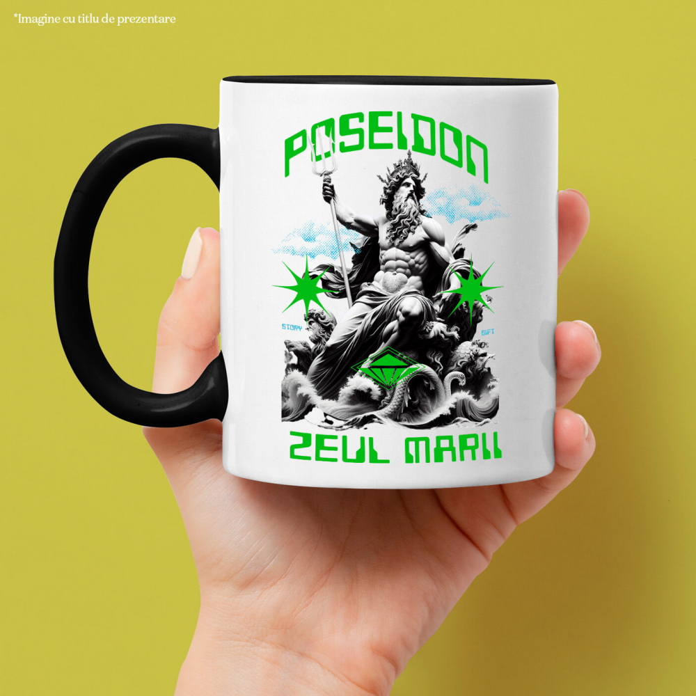 Cana Personalizata Statuie Grecească Poseidon – Cadou Personalizat Trident Coroana Regală [2]