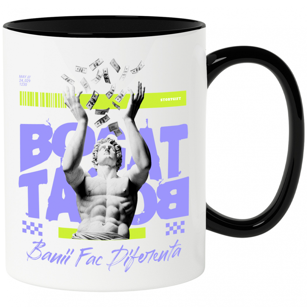 Cana Personalizata Statuie Aruncând Bancnote Bani – Mesajul „Banii Fac Diferența” pentru Familie și Prieteni [1]