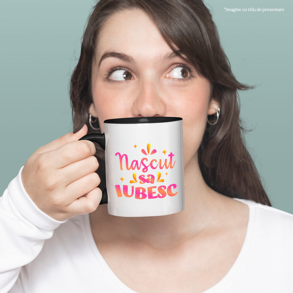 Cana Personalizata Cadou Personalizat „Născut să Iubesc” | Mesaje Romantice Colorate pentru Familie și Copii [2]