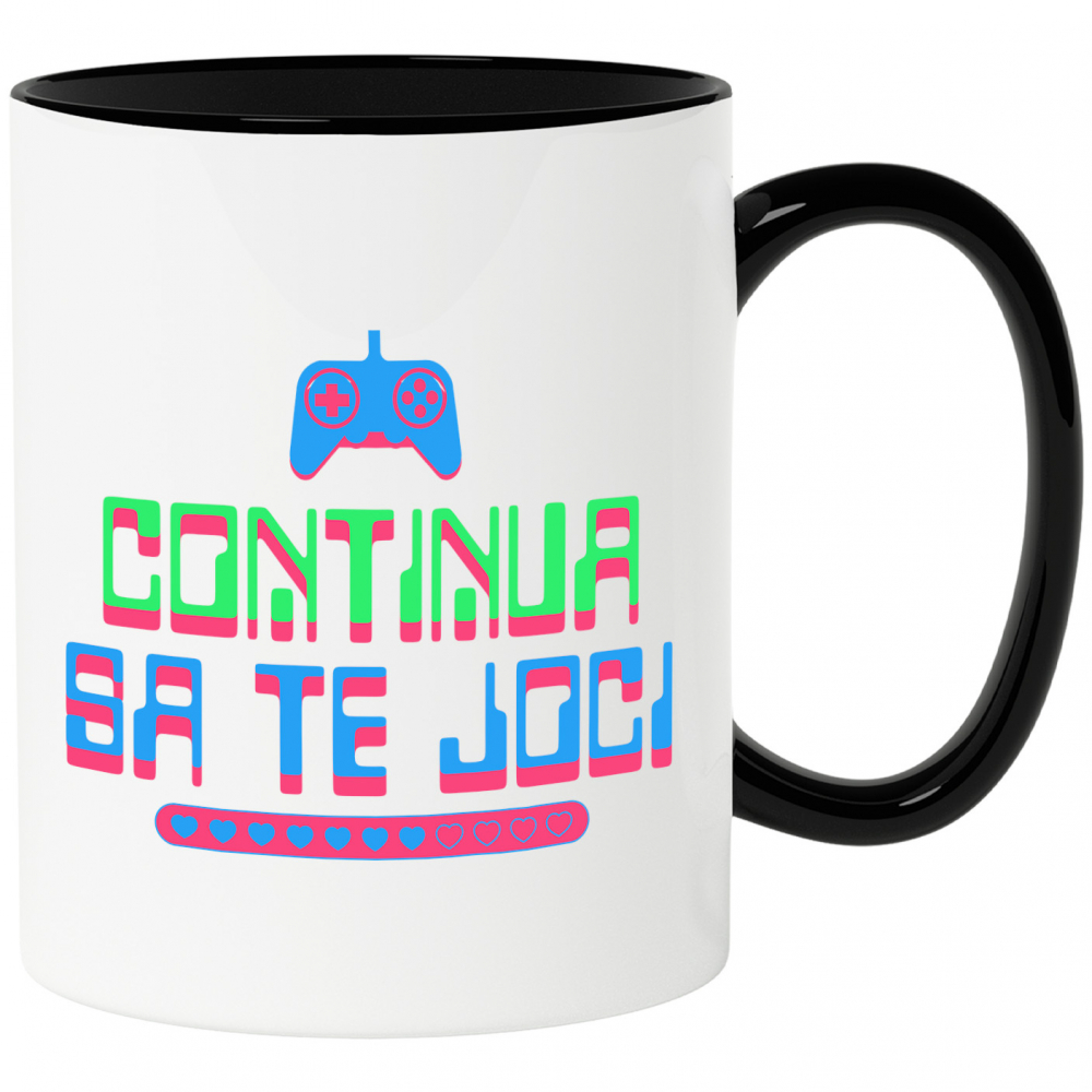 Cana Personalizata Manetă PS cu Text „Continuă să te Joci” - Cadou Personalizat pentru Gamers și Iubitori ai Lumei Digitale [1]