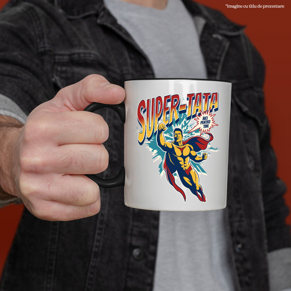 Cana Personalizata Tricou Personalizat Super Erou – Cadou Special pentru Tata și Fiu [2]