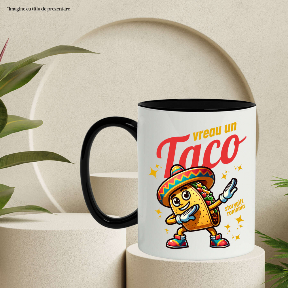 Cana Personalizata Taco personalizat cu palarie mexicană și yoga – Cadou vesel pentru familie și prieteni [3]