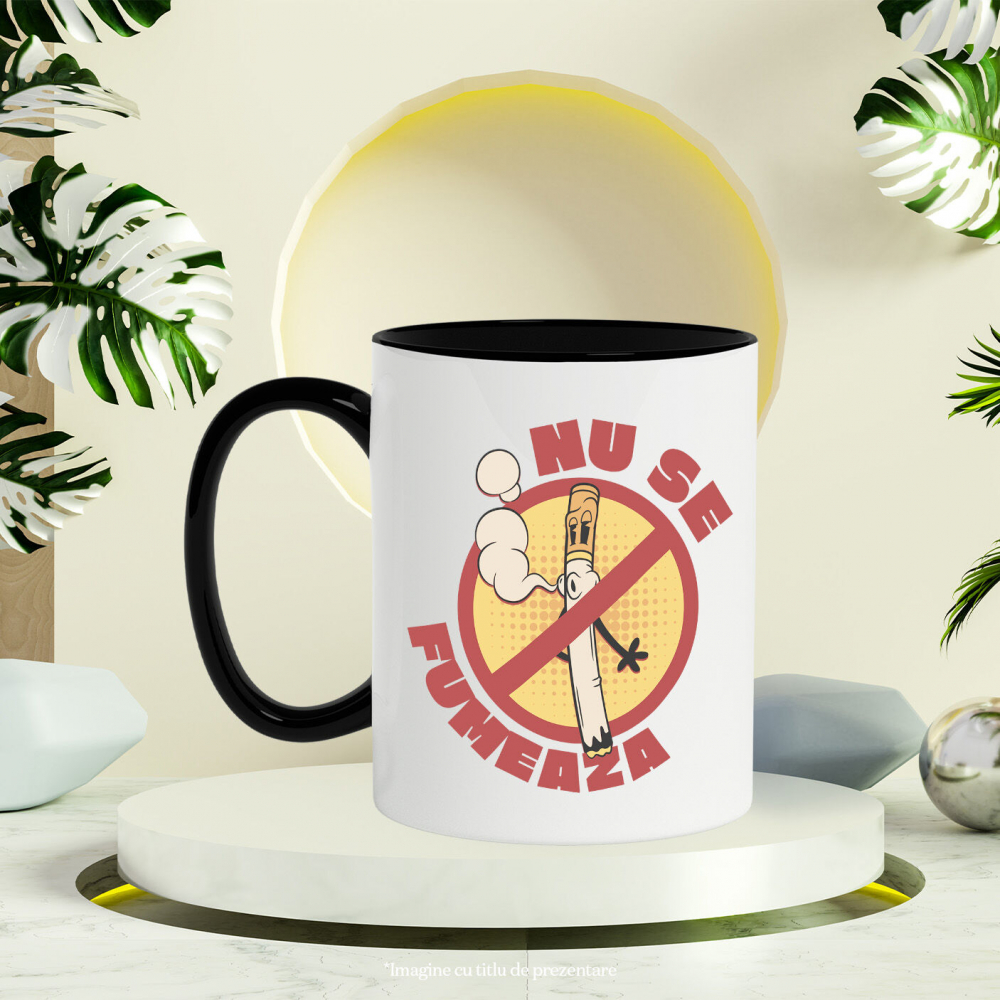 Cana Personalizata Semn Interzis și Țigară Fumând - Mesaj Anti-Fumat pentru un Stil de Viață Sănătos [3]