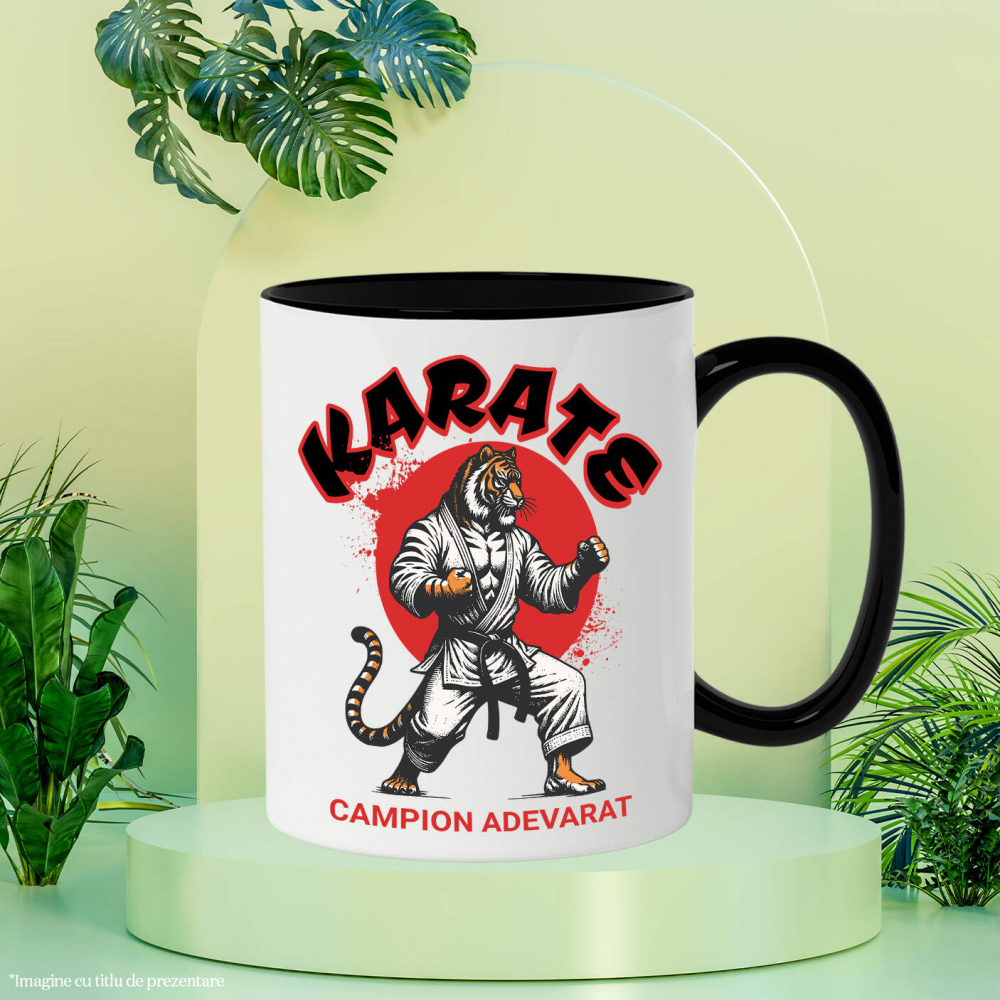 Cana Personalizata Tigru în Costum de Arte Marțiale – Karate, Lupta de Contact, Motivație Sportivă [3]