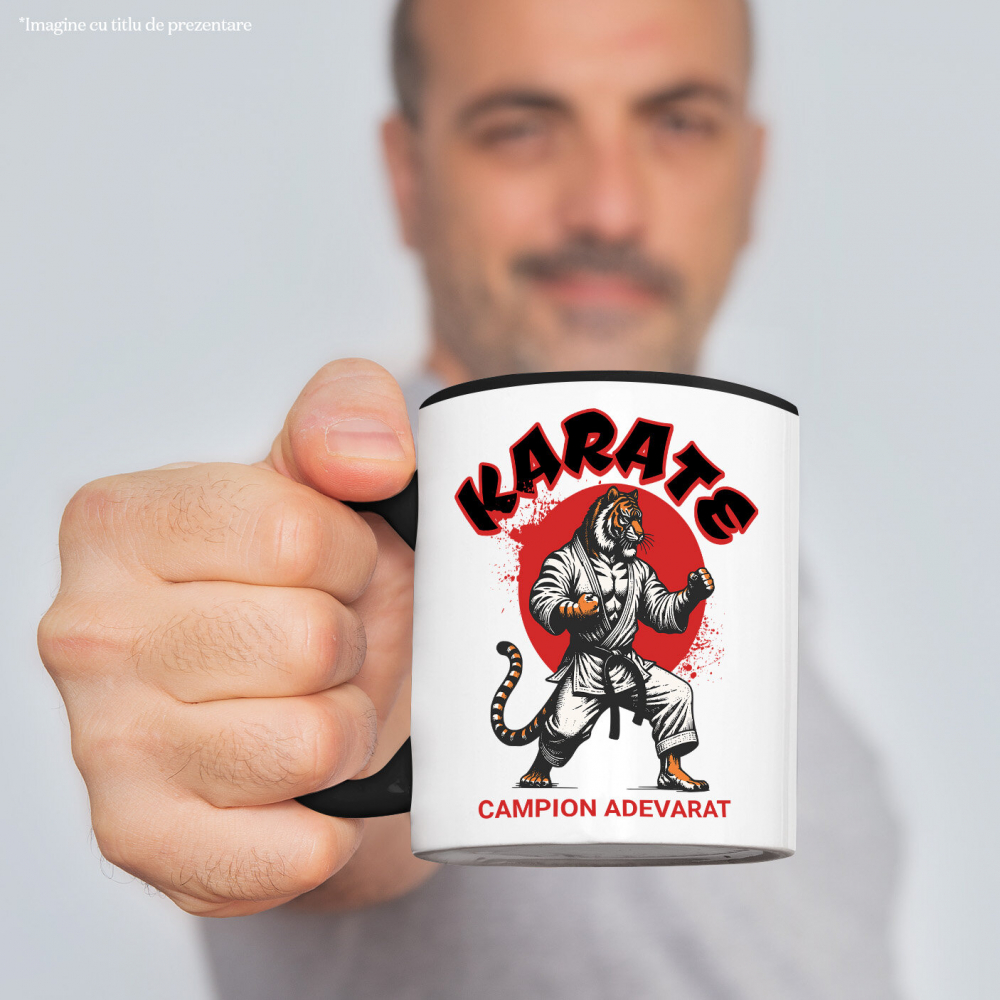 Cana Personalizata Tigru în Costum de Arte Marțiale – Karate, Lupta de Contact, Motivație Sportivă [2]