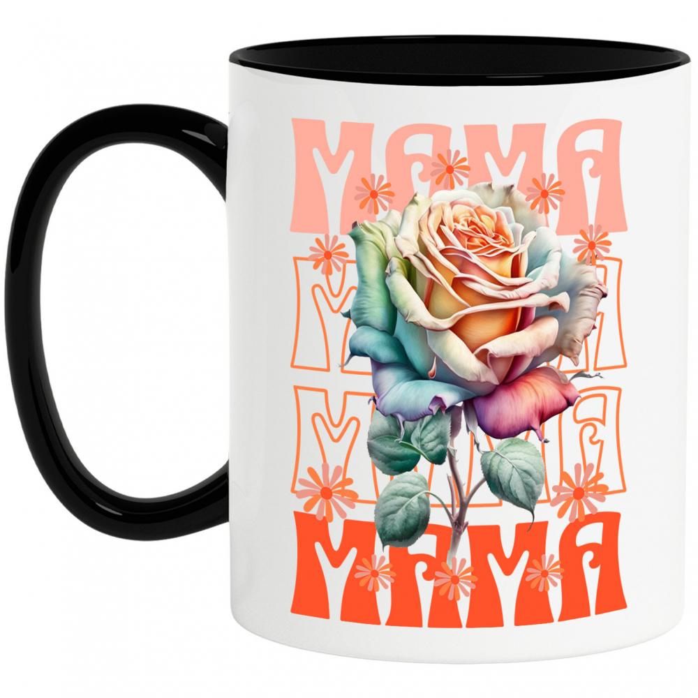 Cana Personalizata Trandafir Multicolor cu Text „Mama, Femeie, Flori, Natura” | Cadouri Personalizate pentru Mama și Femei [1]