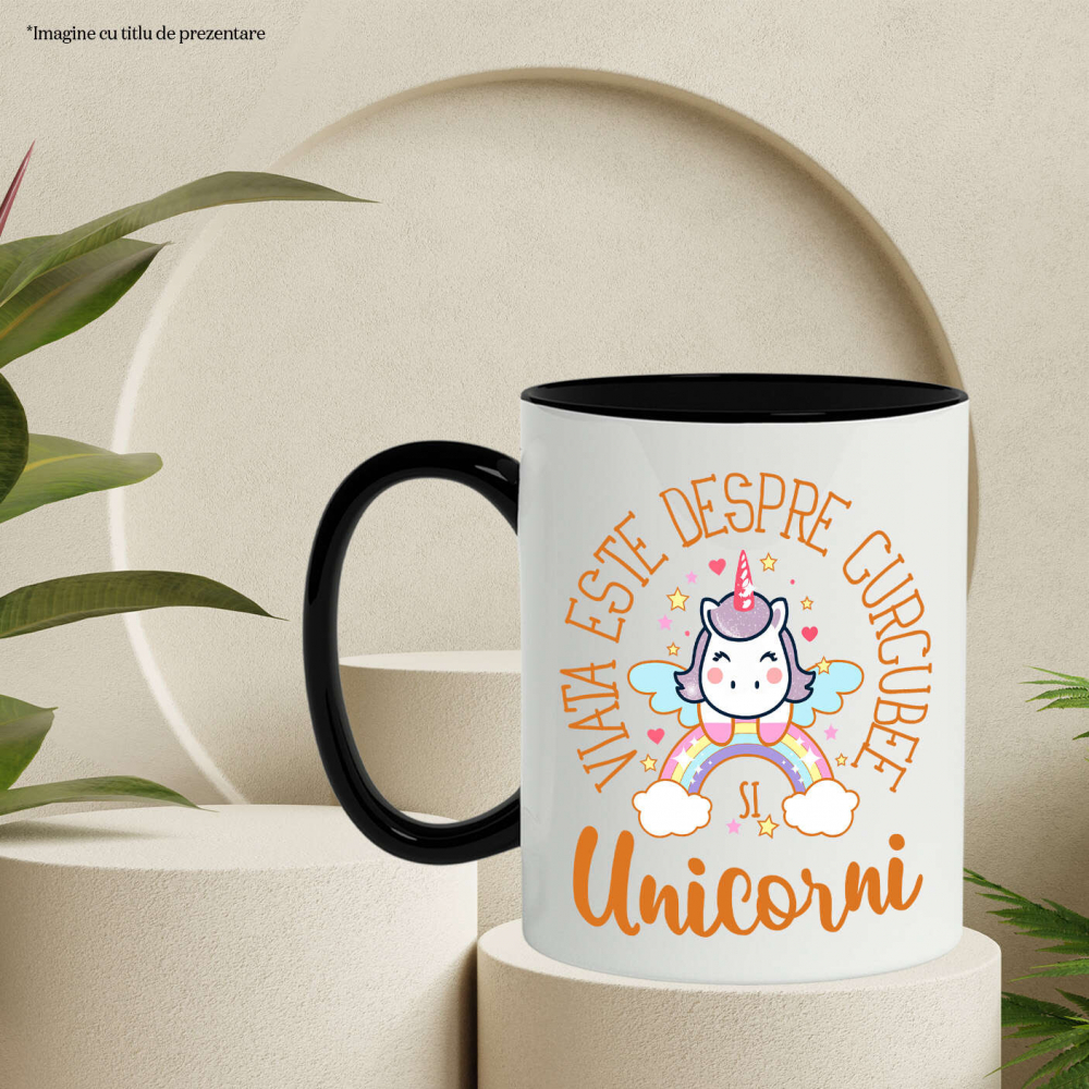Cana Personalizata Unicorn pe Curcubeu Multicolor – Cadou Personalizat pentru Copii și Familie [3]