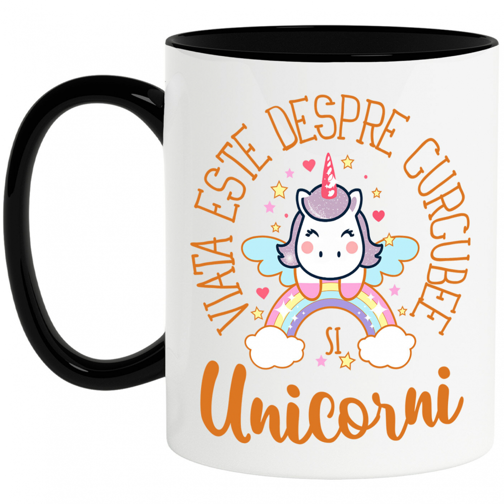 Cana Personalizata Unicorn pe Curcubeu Multicolor – Cadou Personalizat pentru Copii și Familie [1]