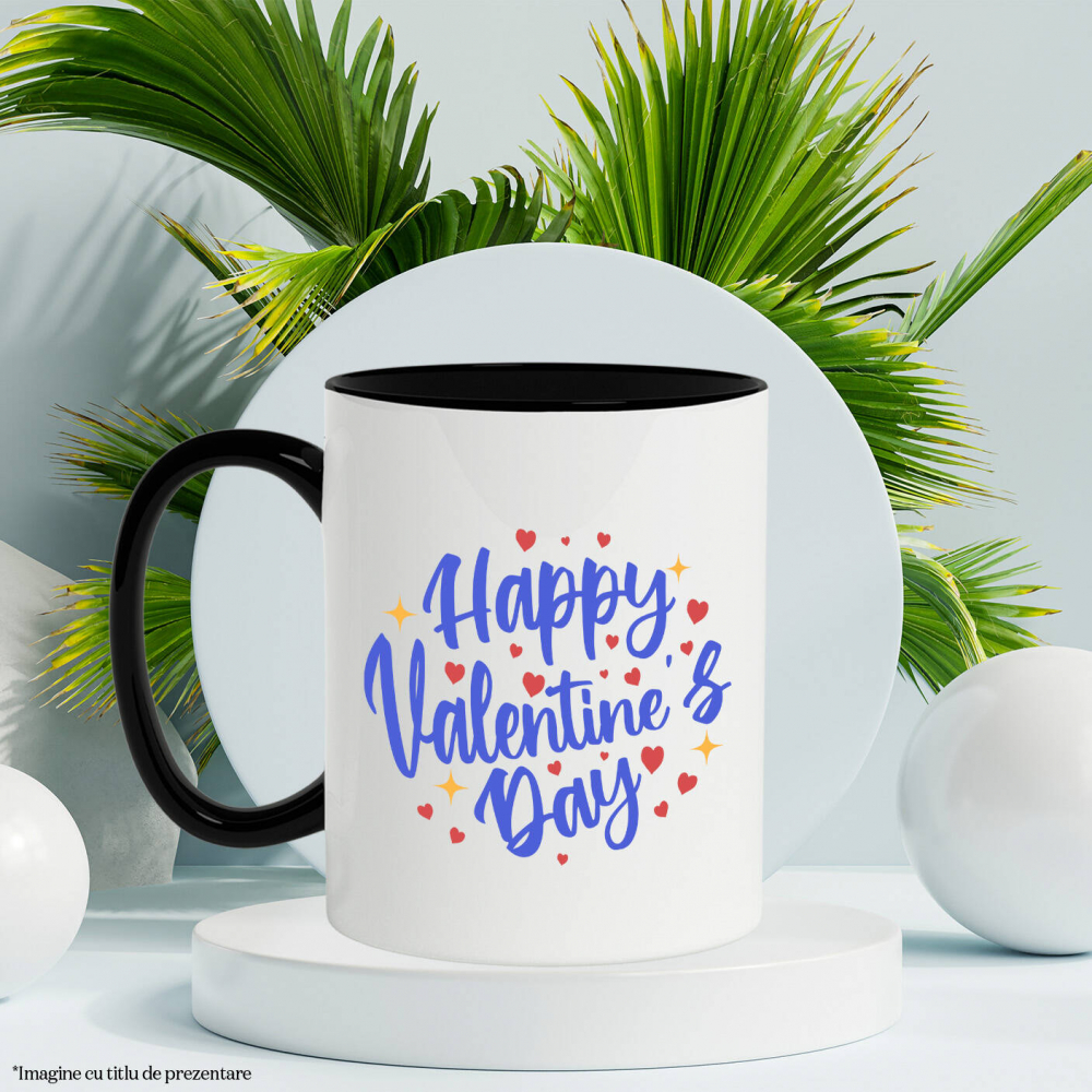 Cana Personalizata Happy Valentine's Day – Tricou Personalizat pentru Ziua Îndrăgostiților [3]