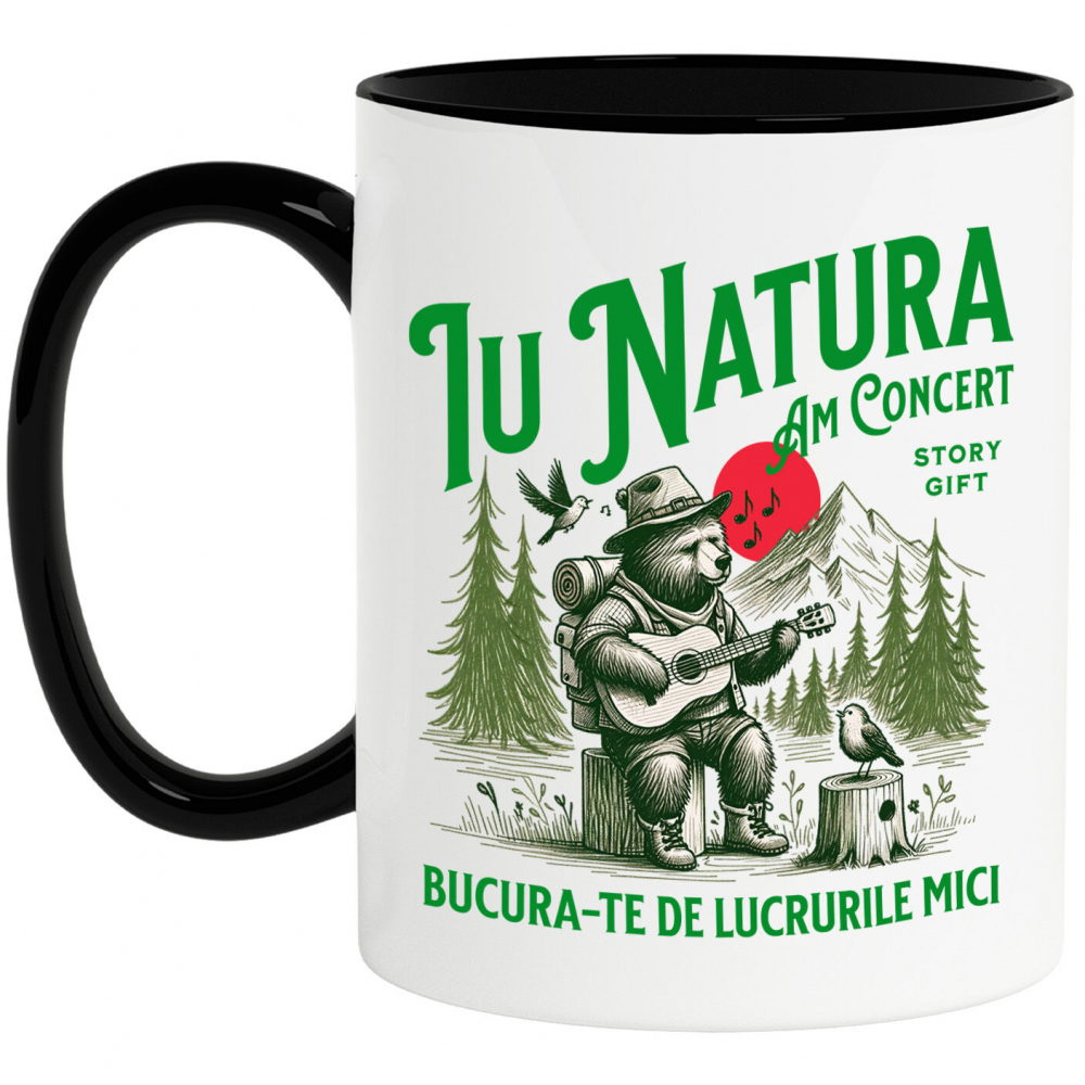 Cana Personalizata "Urs Cântăreț cu Chitară în Pădure – Concert în Natură și Bucuria Lucrurilor Mici" [1]