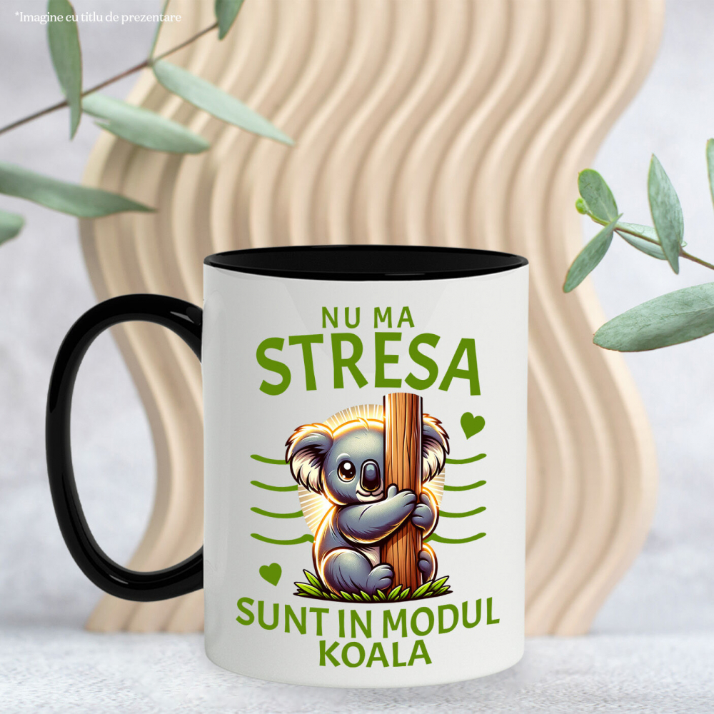 Cana Personalizata Tricou Personalizat Koala Timid – Relaxare și Stil | Cadou Perfect pentru Familie [3]
