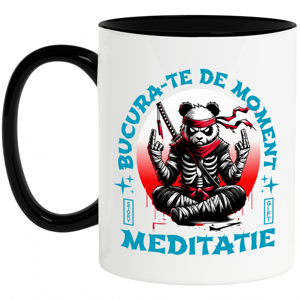 Cana Personalizata Urs Panda Costum Ninja și Sabie - Cadou Personalizat pentru Copii și Tati [1]