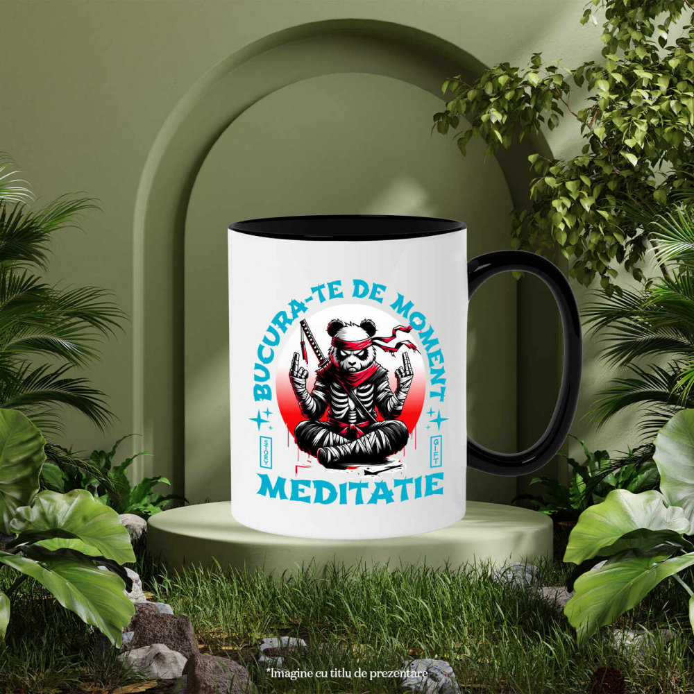 Cana Personalizata Urs Panda Costum Ninja și Sabie - Cadou Personalizat pentru Copii și Tati [3]