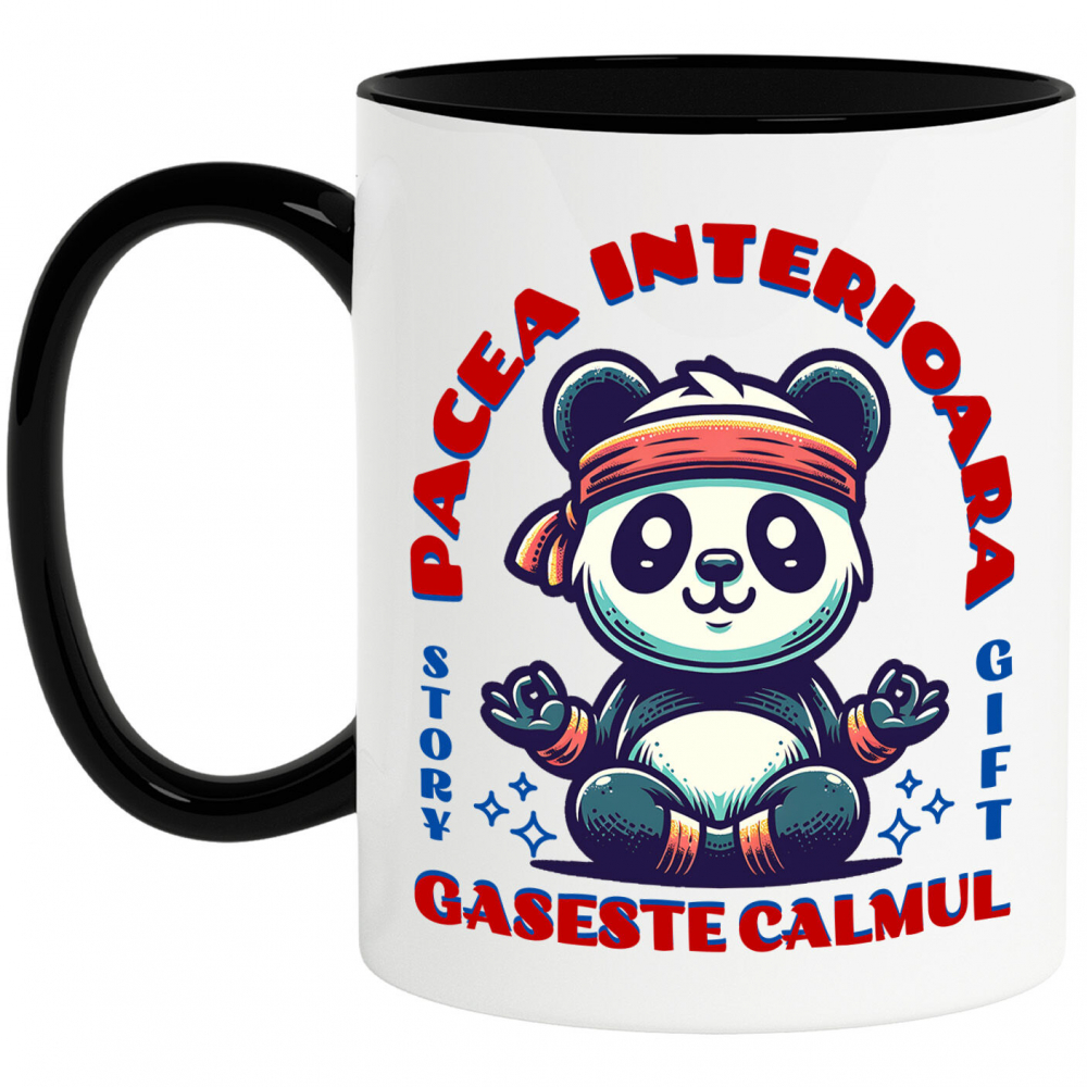 Cana Personalizata Urs Panda Yoga – Design Haios și Relaxant pentru Cadouri Personalizate [1]