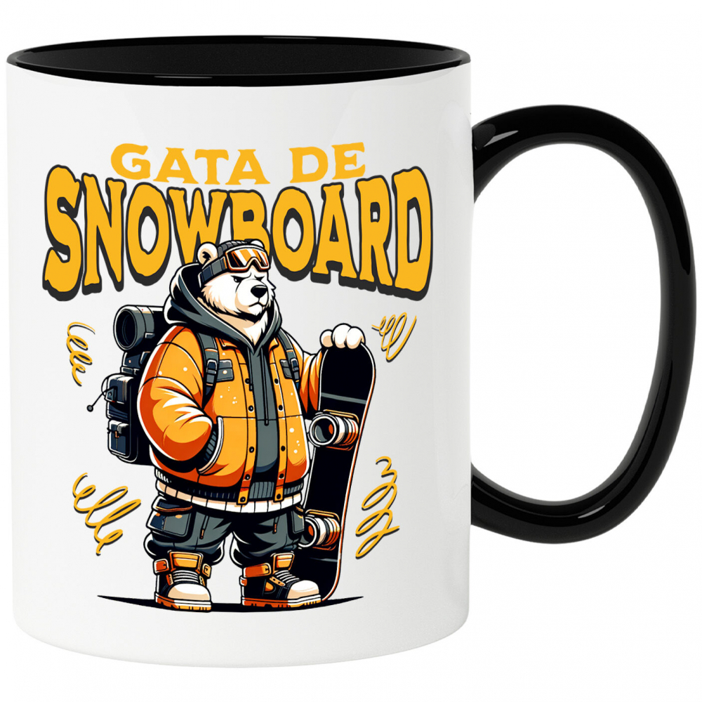 Cana Personalizata Urs Polar Modern Pe Snowboard – Design Cool De Iarnă [1]