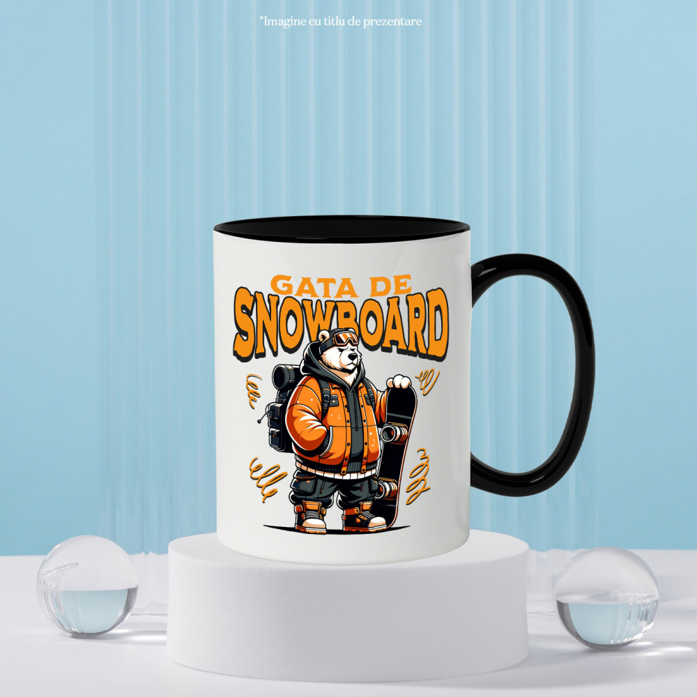 Cana Personalizata Urs Polar Modern Pe Snowboard – Design Cool De Iarnă [3]