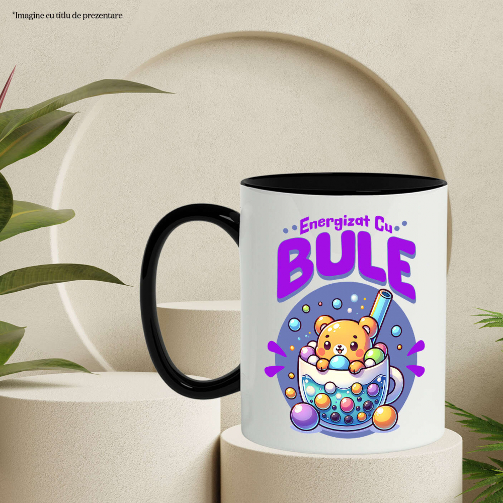 Cana Personalizata „Ursuleț Maro de Pluș cu Pahar de Ceai și Bule – Cadou Personalizat Energizat cu Bule” [3]