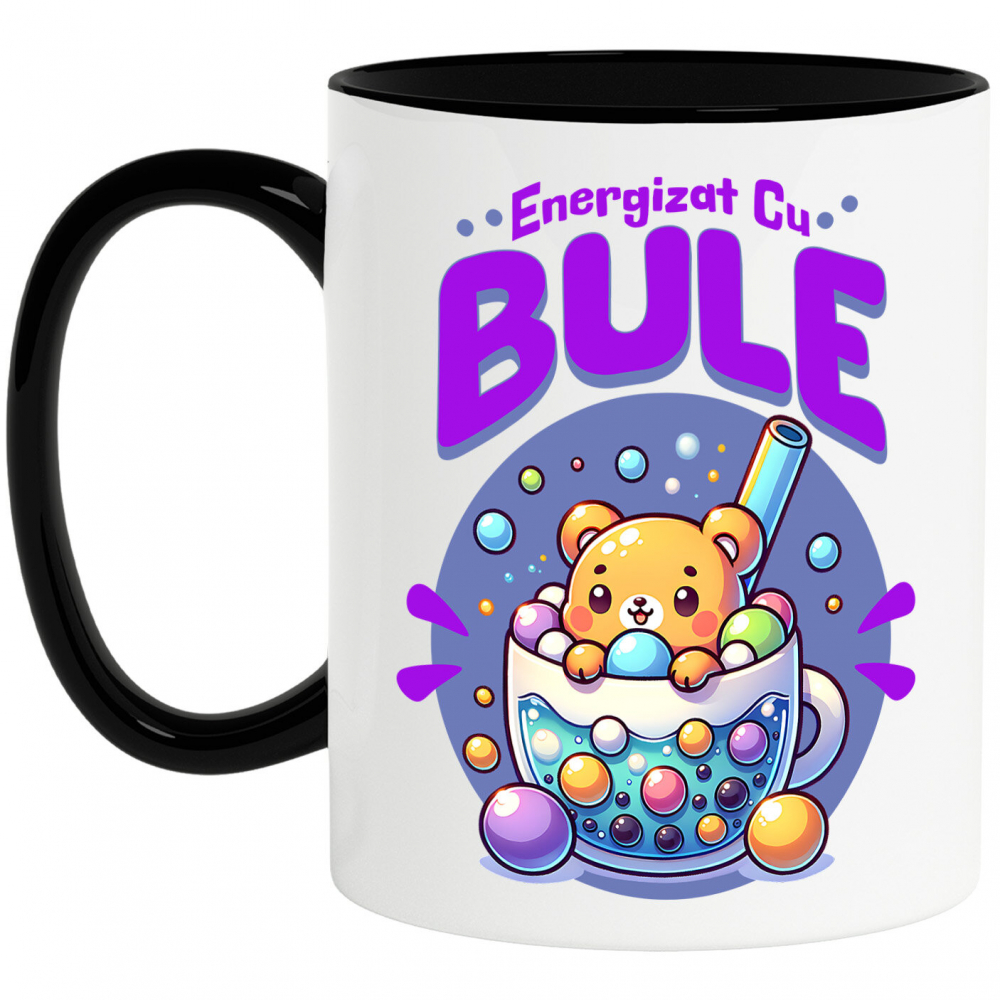 Cana Personalizata „Ursuleț Maro de Pluș cu Pahar de Ceai și Bule – Cadou Personalizat Energizat cu Bule” [1]