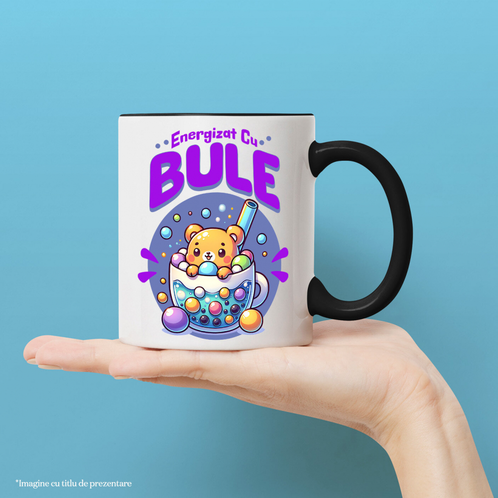 Cana Personalizata „Ursuleț Maro de Pluș cu Pahar de Ceai și Bule – Cadou Personalizat Energizat cu Bule” [2]