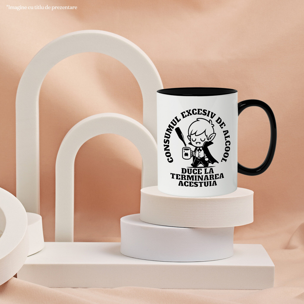 Cana Personalizata Cana Amuzantă cu Vampir Haios – Mesaj despre Alcool și Energia Pierdută [3]