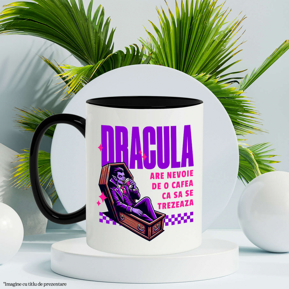 Cana Personalizata Vampir în Sicriu cu Cafea – Cadou Amuzant pentru Dracula și Tati [3]