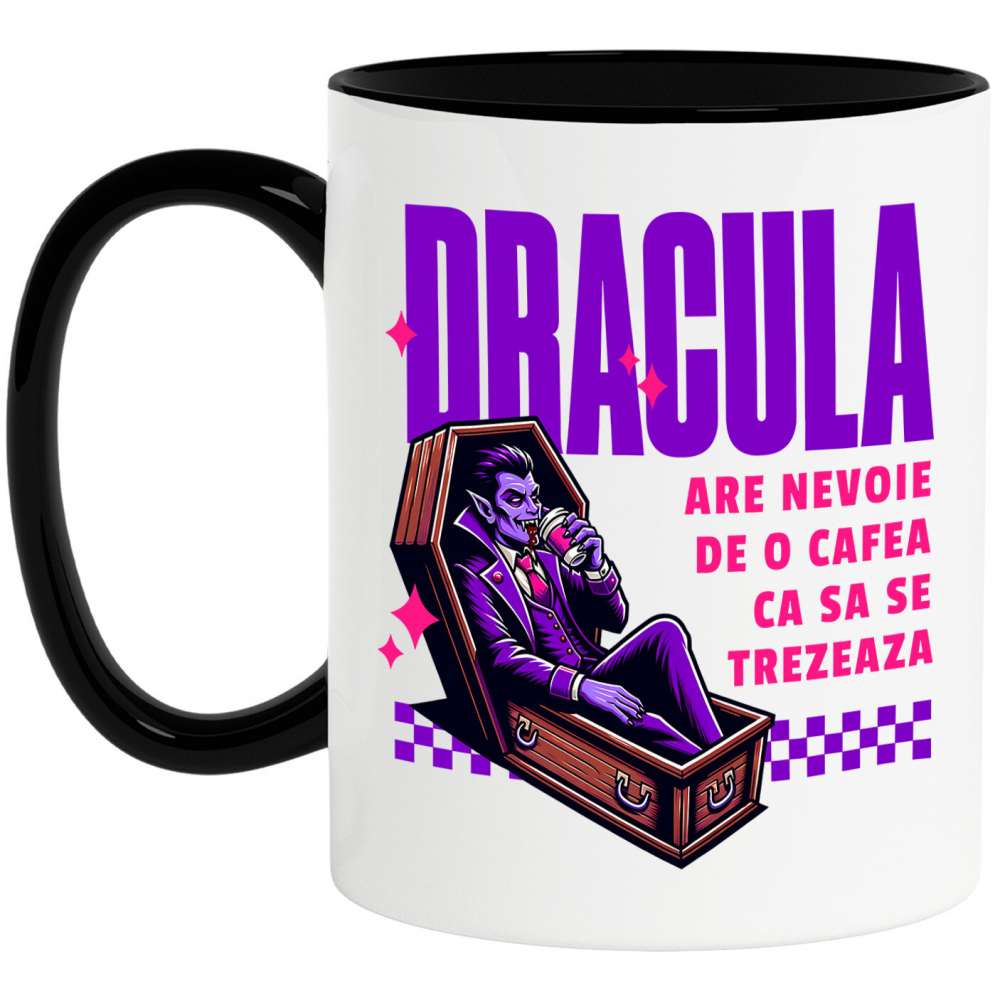 Cana Personalizata Vampir în Sicriu cu Cafea – Cadou Amuzant pentru Dracula și Tati [1]