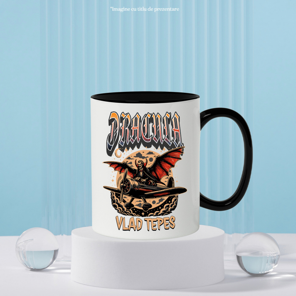 Cana Personalizata Vampir în Zbor Avion Luna Plină - Cadouri Personalizate Halloween pentru Familie, Copii, Tati și Prieteni [3]